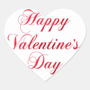 Sticker Cœur Heureuse Sainte-Valentin Red White Parties scintil