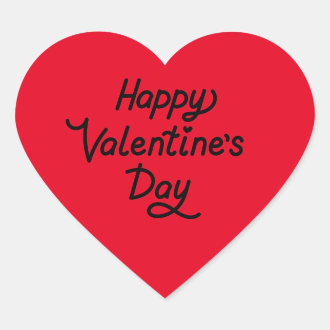 Sticker Cœur Heureuse Sainte-Valentin Rouge Personnaliser le co (Devant)