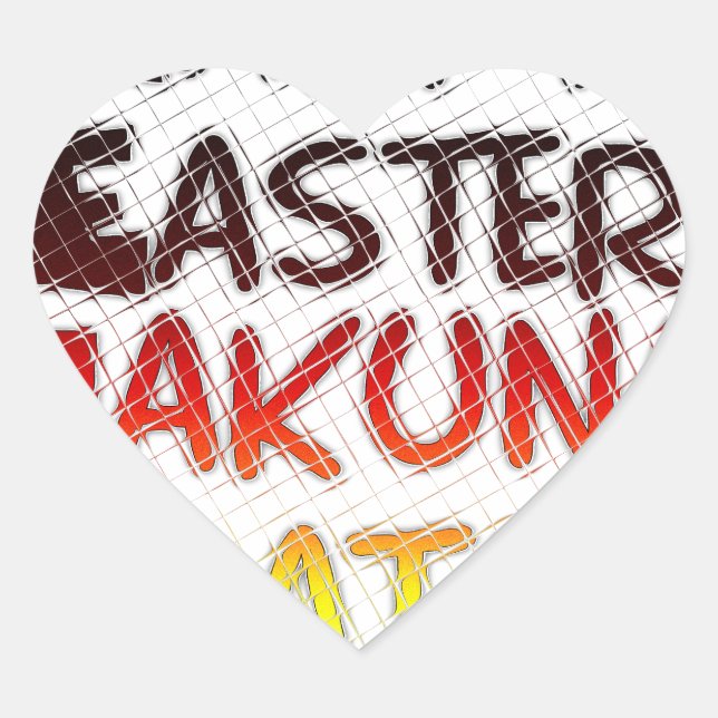 Sticker Cœur Heureux Pâques Hakuna Matata Saison de Vacances (Devant)