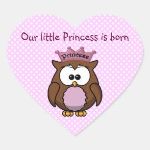 Sticker Cœur hibou princier