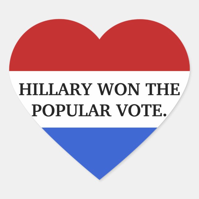 Sticker Cœur Hillary a gagné le vote populaire (Devant)