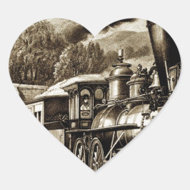 Sticker Cœur Historique des locomotives des moteurs à vapeur