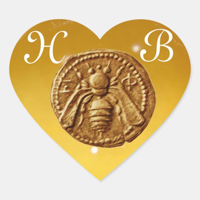 STICKER CŒUR HONEY BEE, MONOGRAMME DU COEUR (Devant)