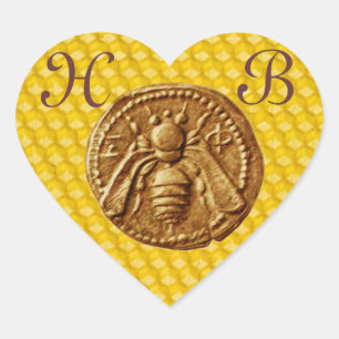 STICKER CŒUR HONEY BEE, MONOGRAMME DU COEUR