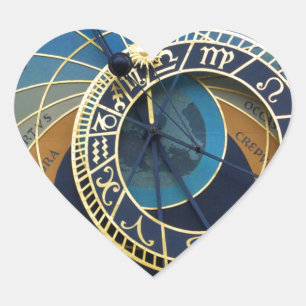 Sticker Cœur Horloge astronomique - Prague Orloj