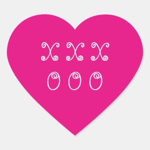 Sticker Cœur Hugs et baisers Coeur rose