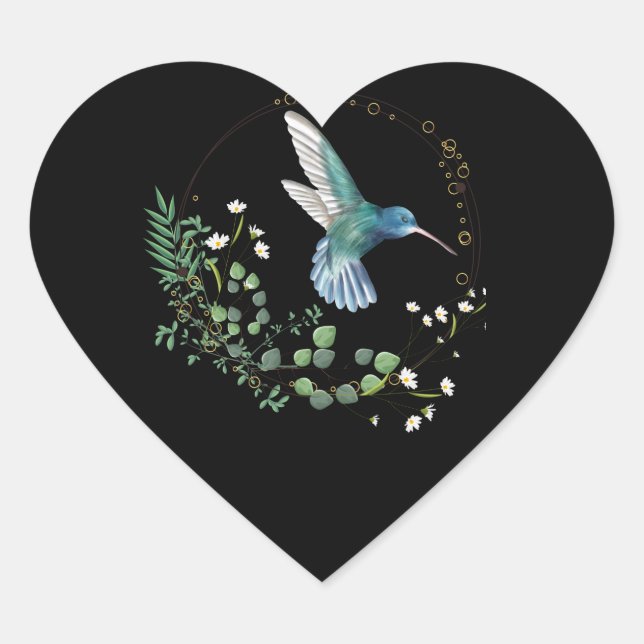 Sticker Cœur Hummingbird Eisvogel (Devant)