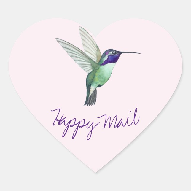 Sticker Cœur Hummingbird Happy Mail (Devant)