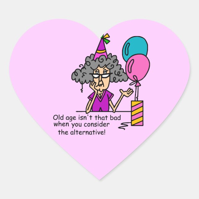 Sticker Cœur Humour alternatif d'anniversaire (Devant)