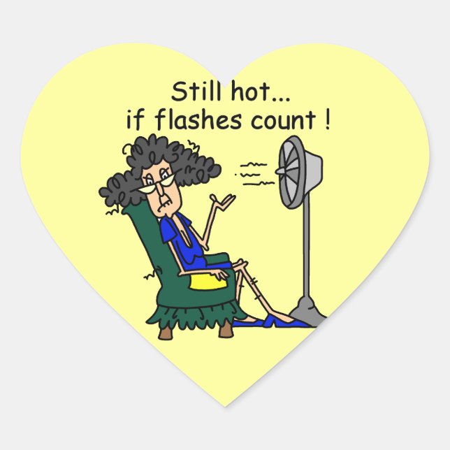 Sticker Cœur Humour de bouffée de chaleur (Devant)