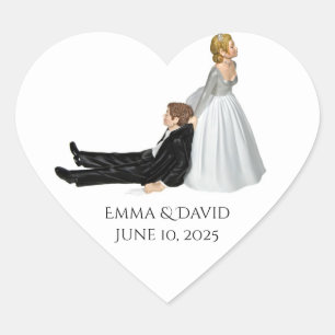 Sticker Cœur humour mariage marié et marié