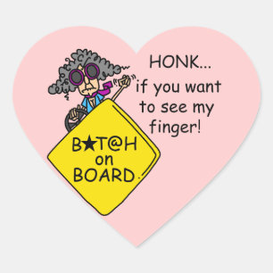 Sticker Cœur Humour Road Rage