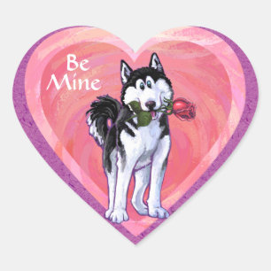 Sticker Cœur Husky Valentine's Day