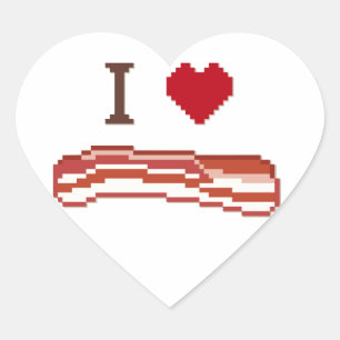 Sticker Cœur I Love Bacon