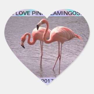 STICKER CŒUR I LOVE FLAMANTS ROSES 2017