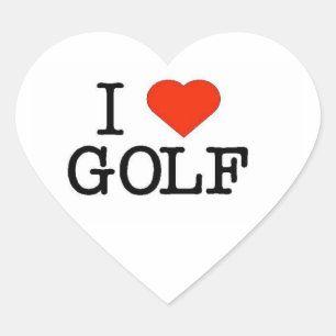 Sticker Cœur I Love Golf