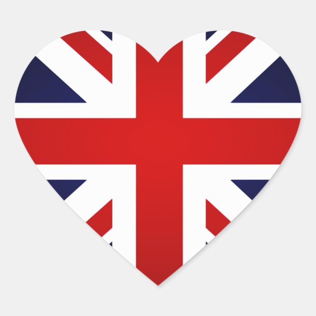 Sticker Cœur I Love Great Britain - Union Jack drapeau britanni (Devant)