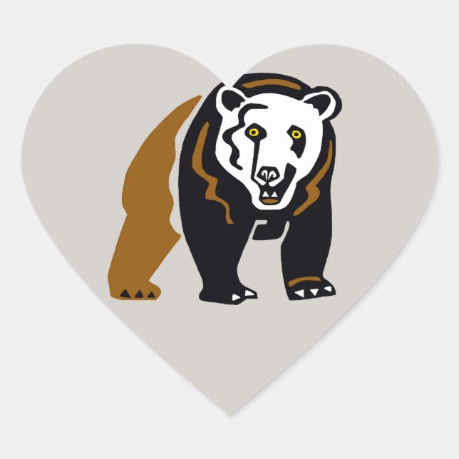 Sticker Cœur I love Grizzly BEARS - Faune - Nature-USA (Devant)