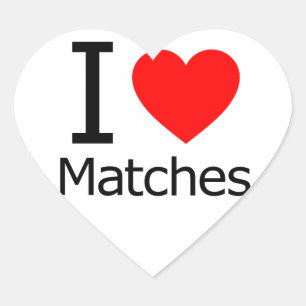 Sticker Cœur I Love Matches