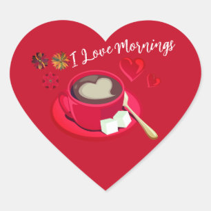 Sticker Cœur I Love Mornings