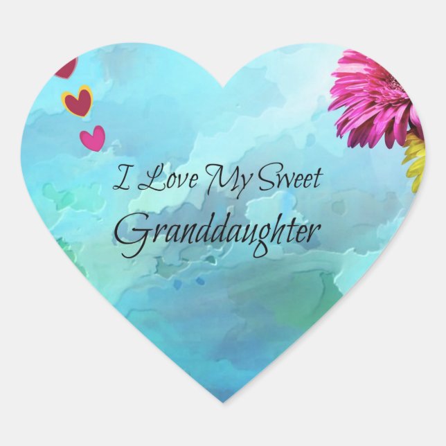 Sticker Cœur "I Love My Sweet Grandgirl" (Devant)
