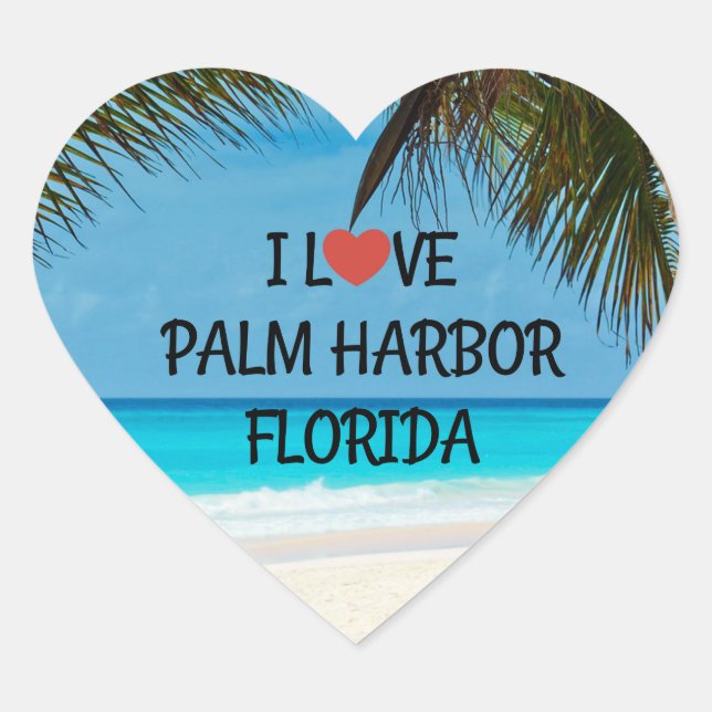 Sticker Cœur I Love Palm Harbour, Floride (Devant)