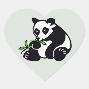 Sticker Cœur I love Panda BEARS - Faune - Nature -