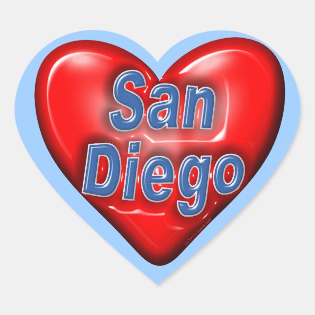 Sticker Cœur I Love San Diego (Devant)