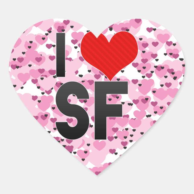 Sticker Cœur I Love SF (Devant)