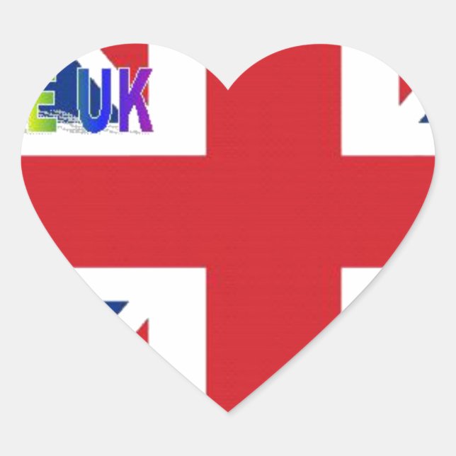 Sticker Cœur I Love UK Art Print (Devant)