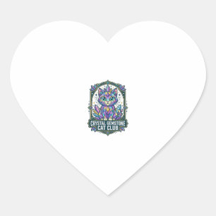 Sticker Cœur Idée cadeau Crystal Gemstone Cat Cat Mom - Crystal