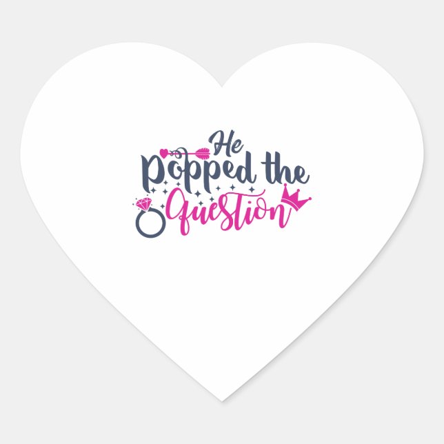 Sticker Cœur Il a fait sa demande en mariage (Devant)