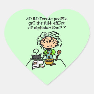 Sticker Cœur Illettrer l'Humour populaire