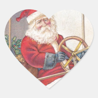 Sticker Cœur Imaginaire vintage Père Noël Airship