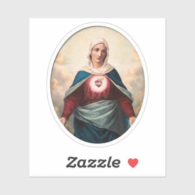 Sticker Coeur immaculé de Marie Catholique Vinyl (Feuille)