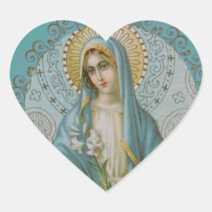 Sticker Cœur Immaculé Vierge Marie Décoratif