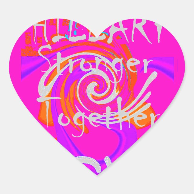 Sticker Cœur Impression d'art Hillary Inspiration en rose (Devant)