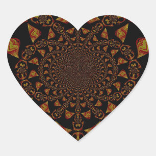 Sticker Cœur Impression d'art Kaleidoscope crâne