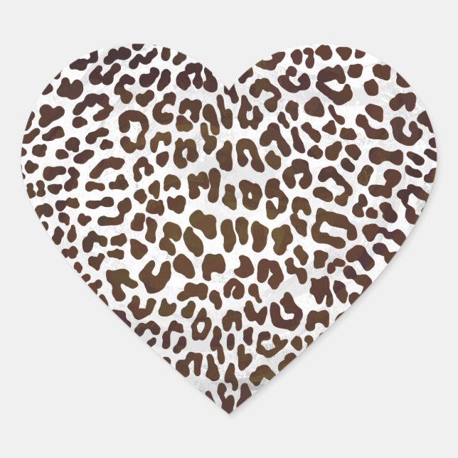 Sticker Cœur Impression de chocolat léopard (Devant)