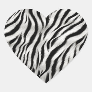 Sticker Cœur Impression Zebra