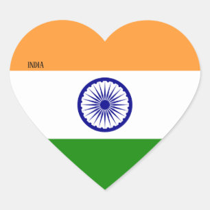 Sticker Cœur Inde Drapeau patriotique