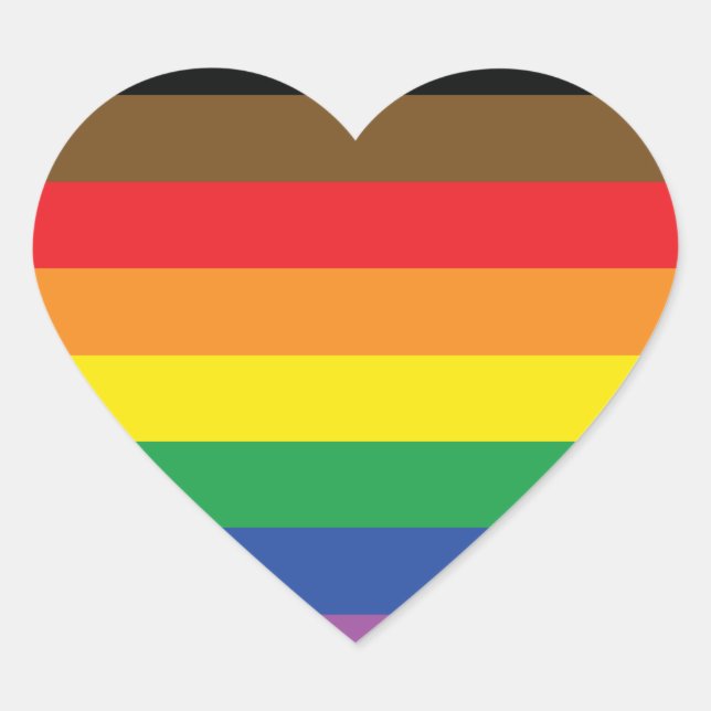 Sticker Cœur Indicateur Gay pride inclusif POC (Devant)