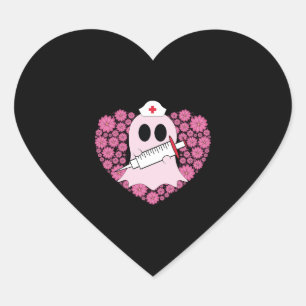 Sticker Cœur Infirmière Coeur rose Fantôme Sensibilisation au c