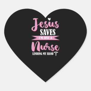 Sticker Cœur Infirmière De Dialyse Jésus M'Enregistre Juste Une