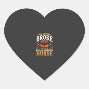 Sticker Cœur Infirmière en dialyse Halloween Balai Cassa Design