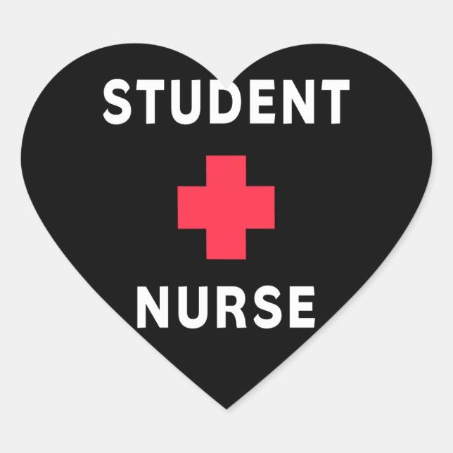 Sticker Cœur Infirmière étudiante (Devant)