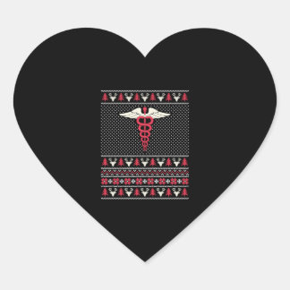 Sticker Cœur Infirmière Médicale EMT Noël laid