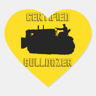 STICKER CŒUR INGÉNIEUR D'EXPLOITATION DE BULLDOZER CERTIFIÉ VIN