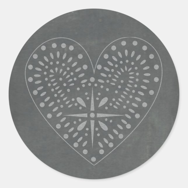 Sticker Coeur Inspiré par Chalkboard (Devant)