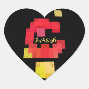 Sticker Cœur Invaders contre Tetris